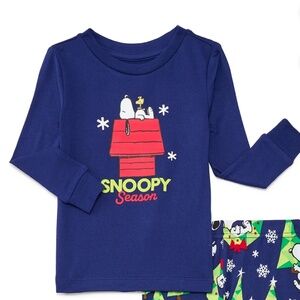 Peanuts Snoopy Unisex Toddler Blue 2 PC Pajama Set Size 5T NWT